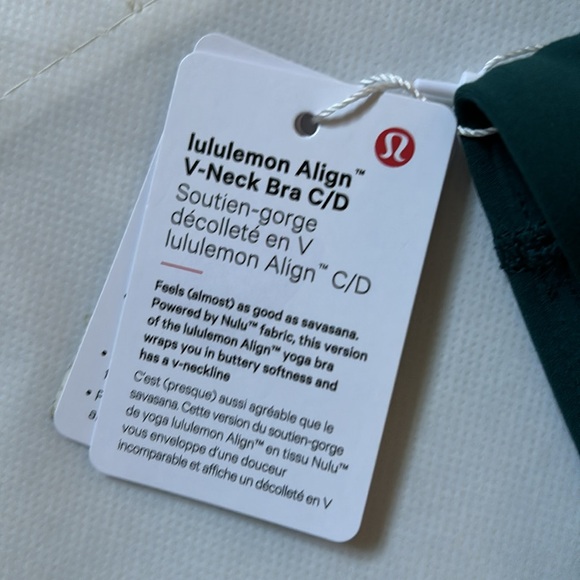 LULULEMON ALIGN V- NECK BRA C/D in STORM TEAL SZ 10 NWT - Picture 4 of 6